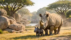 Witte neushoorn geboren in BIOPARC Valencia: waarom dit goed nieuws is voor soortenbehoud