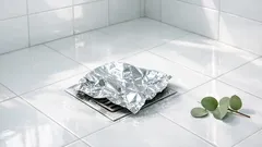 Waarom mensen aluminiumfolie over de badkamerafvoer leggen (en wanneer het echt helpt)