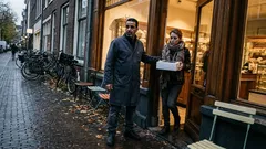 Kort verhaal: Net na sluitingstijd stond ze met een taartdoos en een dreigement