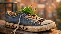 Oude schoenen als plantenpot: zo maak je er een eyecatcher voor balkon of tuin van